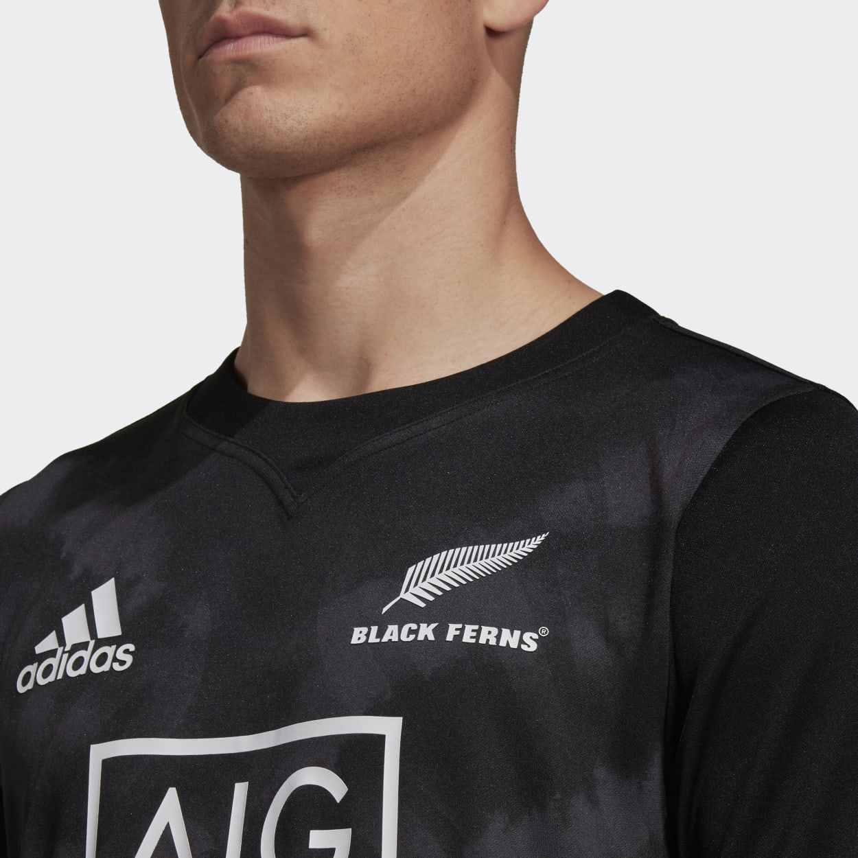 adidas Adults Black Ferns Primeblue Supporters Home Rugby Shirts