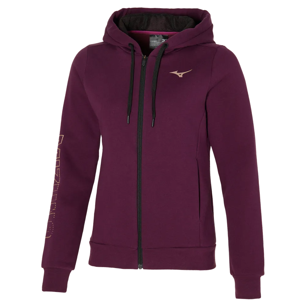 Mizuno Womens Sweat Jacket Grape Wine