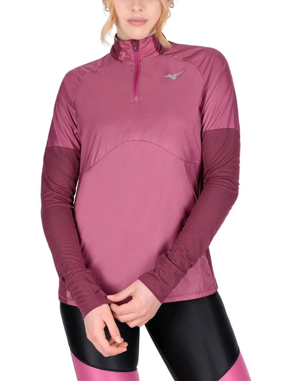 Mizuno Womens Hybrid Long Sleeve Gym Tee - Magenta Haze