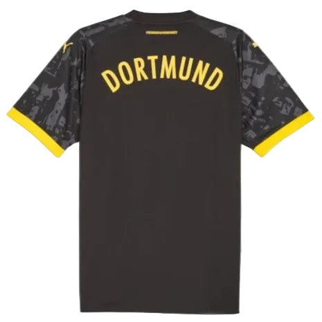 Black sports jersey with 'Dortmund' text on a white background