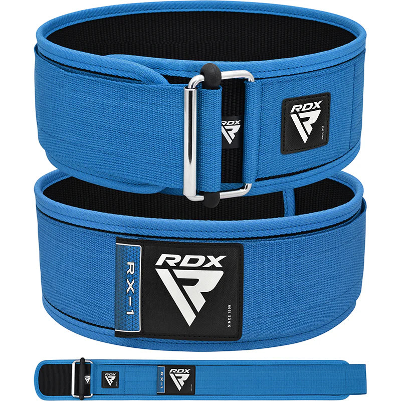 RDX RX1 Blue Fabric Weightlifting Gym Belt