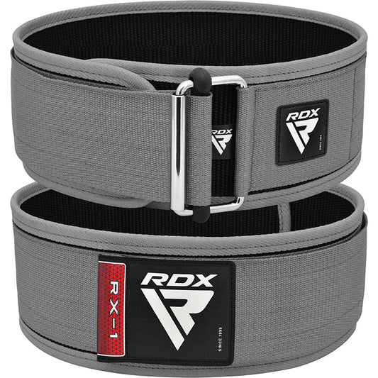 RDX RX1 Grey Fabric Weightlifting Gym Belt