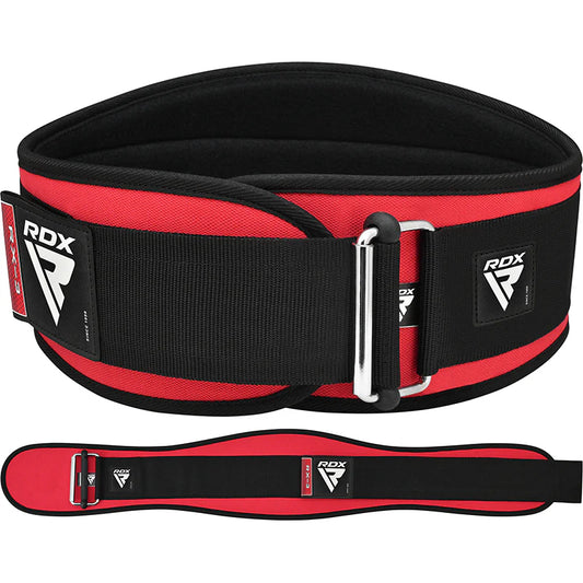 RDX X3 Red Neoprene Weightlifting Gym Belt