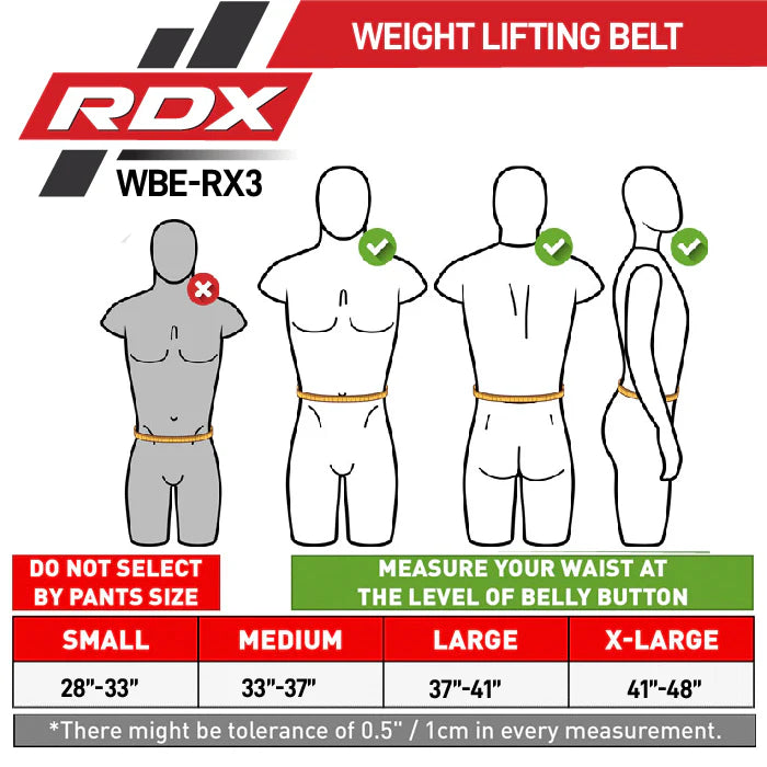 RDX X3 Red Neoprene Weightlifting Gym Belt