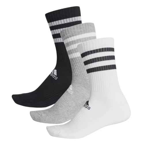 adidas Adults 3-Stripes Cushioned Crew Socks 3 Pairs