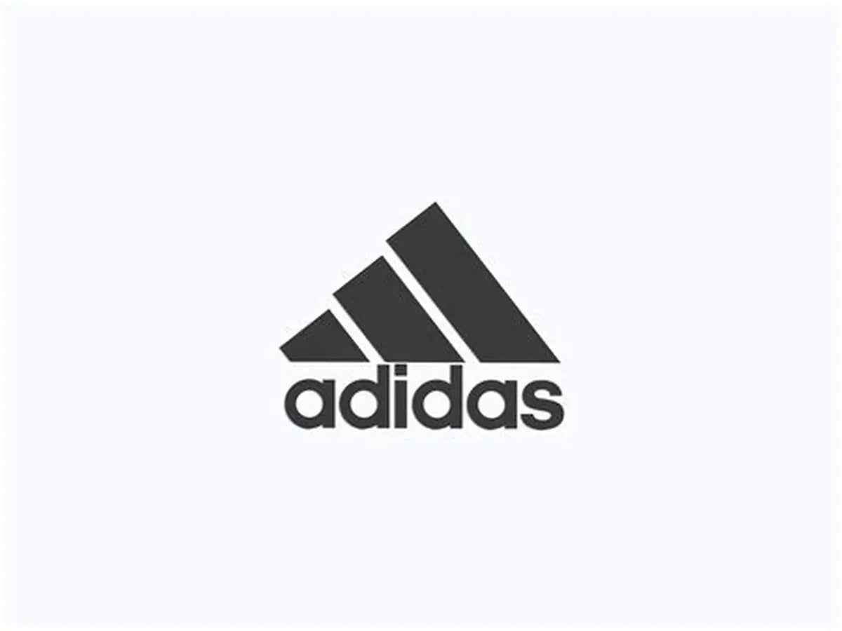 Black adidas logo featuring three bold, angled stripes above the brand name in a clean sans-serif font.