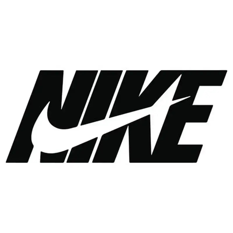 Black nike logo with a white swoosh.