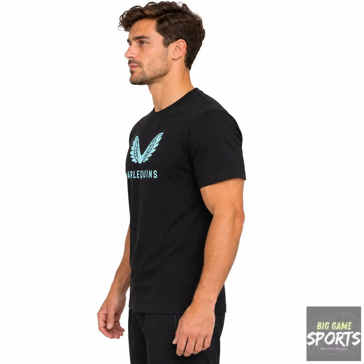 Castore Harlequins Rugby Men’s 2022/2023 Cotton Logo T-Shirt - T-Shirts