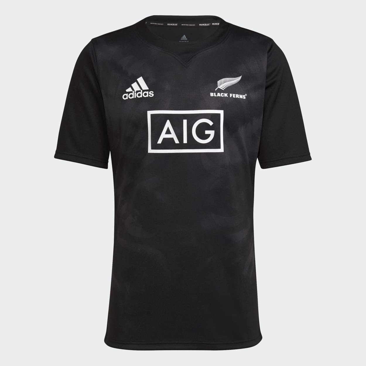 adidas Adults Black Ferns Primeblue Supporters Home Rugby Shirts