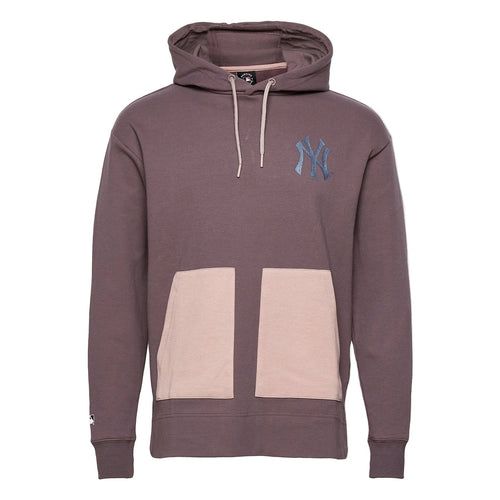 Brown hoodie with a logo on the chest against a white background