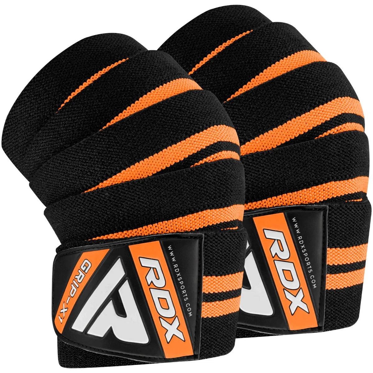 RDX K3 Elasticated Orange Knee Wraps