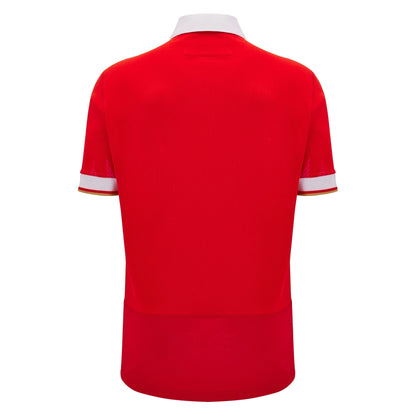 Macron Wales WRU 2024/25 Mens Six Nations Home Cotton Rugby Shirt