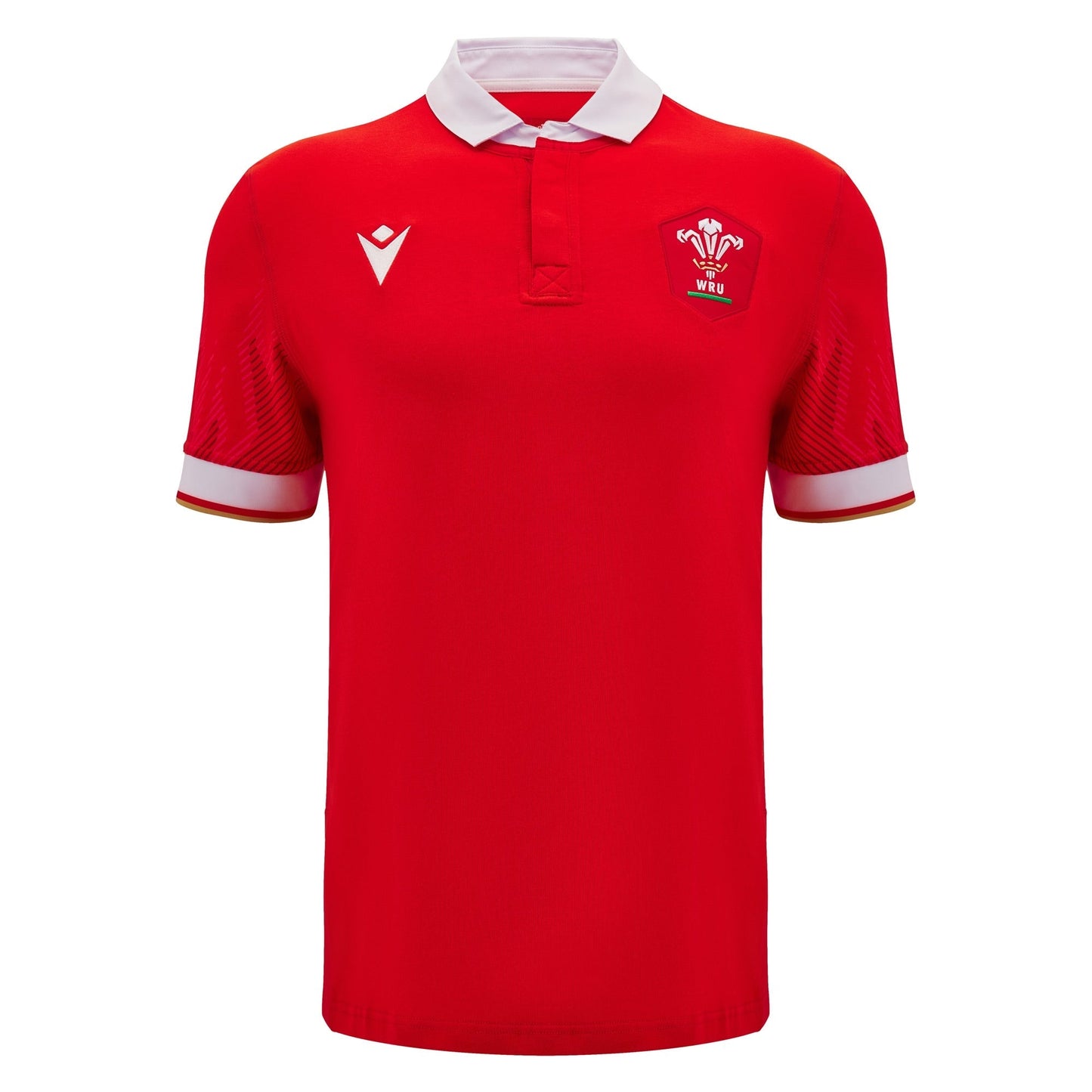 Macron Wales WRU 2024/25 Mens Six Nations Home Cotton Rugby Shirt