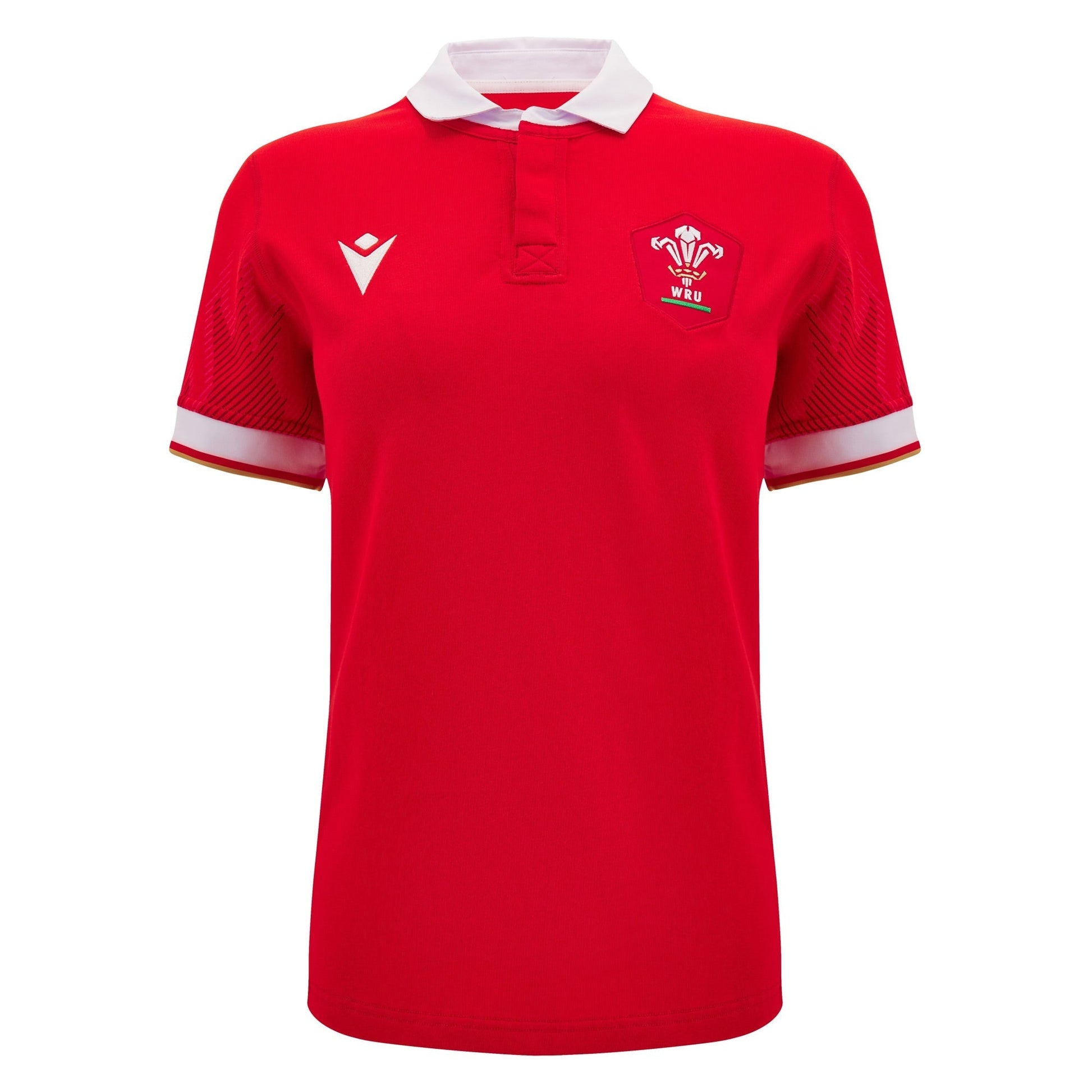 Macron Wales WRU 2024/25 Womens Six Nations Home Cotton Rugby Shirt