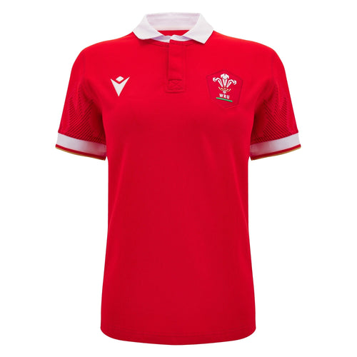 Macron Wales WRU 2024/25 Womens Six Nations Home Cotton Rugby Shirt
