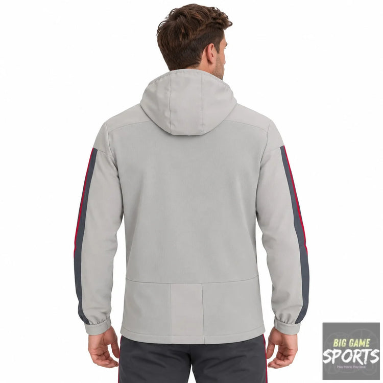 Macron WRU Wales Rugby Union Men’s 2022/2023 Full Zip Hooded Travel Jacket - Jackets