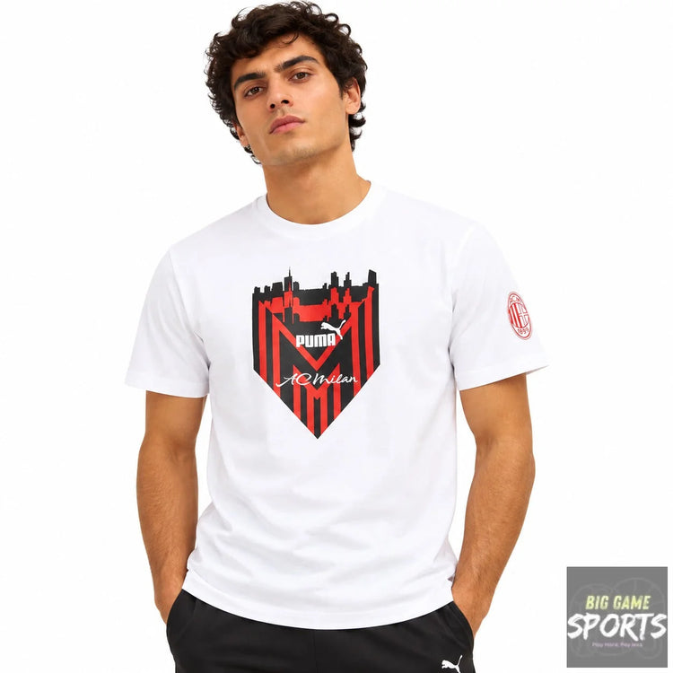 Puma AC Milan Football Men’s 2023/2024 FtblIcons Cotton T-Shirt - T-Shirts