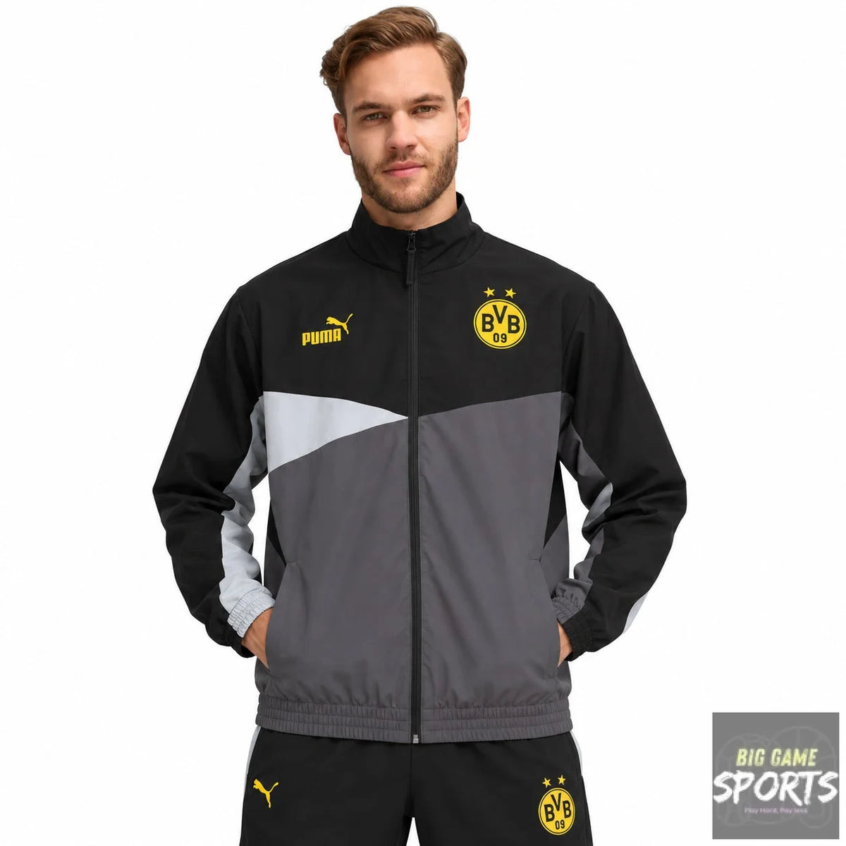 Puma BVB Borussia Dortmund Football Men’s Woven Full Zip Track Jacket - Jackets