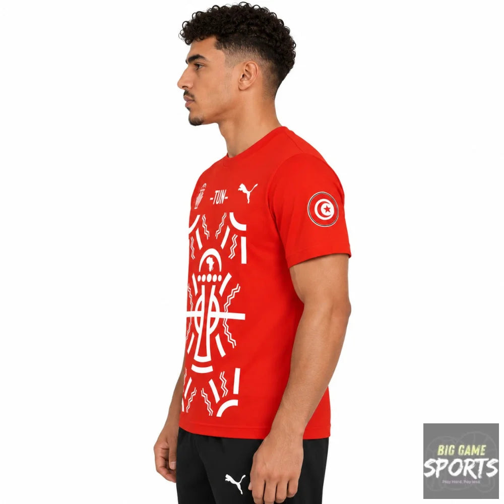 Puma FTF Tunisia Football TotalEnergies 2023 AFCON Supporters T-Shirt - T-Shirts