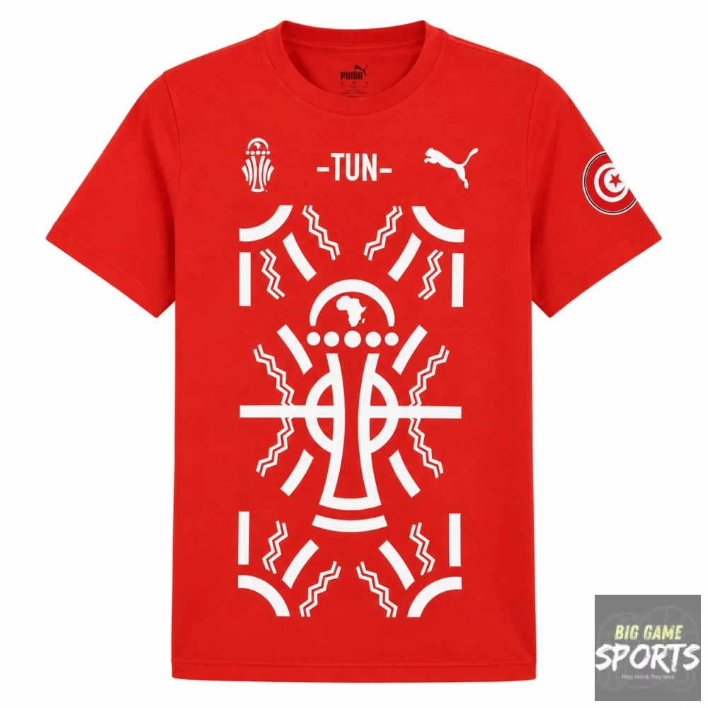 Puma FTF Tunisia Football TotalEnergies 2023 AFCON Supporters T-Shirt - T-Shirts