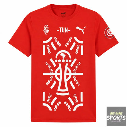 Puma FTF Tunisia Football TotalEnergies 2023 AFCON Supporters T-Shirt - T-Shirts