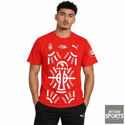 Puma FTF Tunisia Football TotalEnergies 2023 AFCON Supporters T-Shirt - T-Shirts