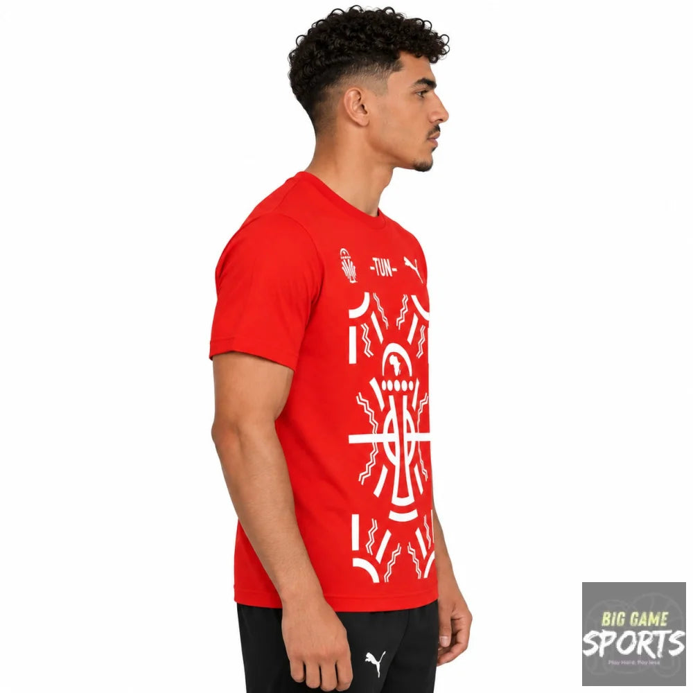 Puma FTF Tunisia Football TotalEnergies 2023 AFCON Supporters T-Shirt - T-Shirts