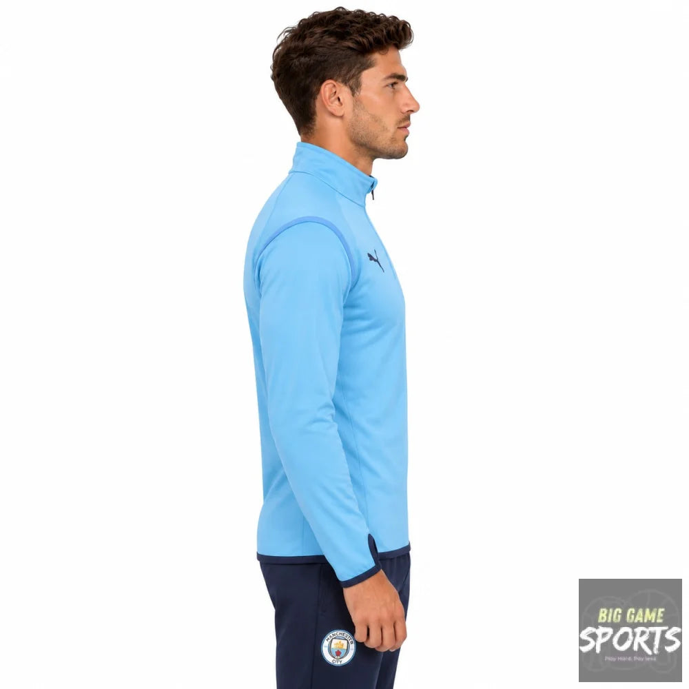 Puma Manchester City FC Men’s 2021/2022 Warm Up 1/4 Zip Midlayer Top - XL - Jackets