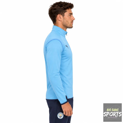 Puma Manchester City FC Men’s 2021/2022 Warm Up 1/4 Zip Midlayer Top - XL - Jackets