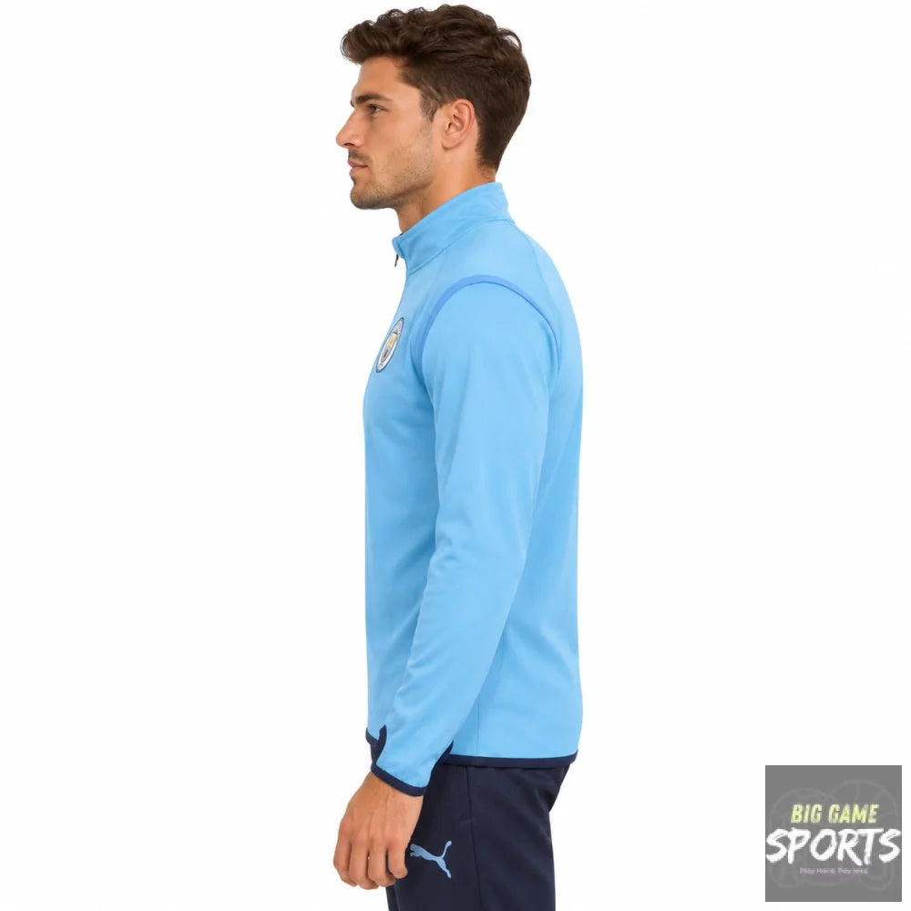 Puma Manchester City FC Men’s 2021/2022 Warm Up 1/4 Zip Midlayer Top - XL - Jackets