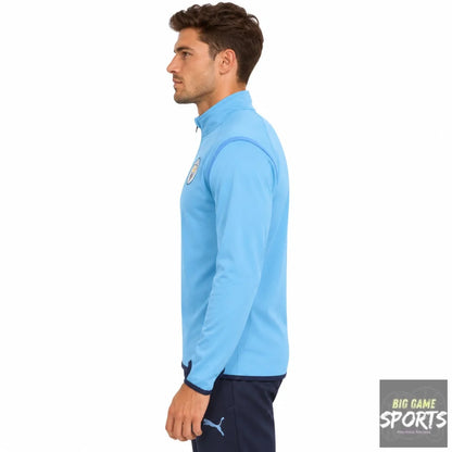 Puma Manchester City FC Men’s 2021/2022 Warm Up 1/4 Zip Midlayer Top - XL - Jackets