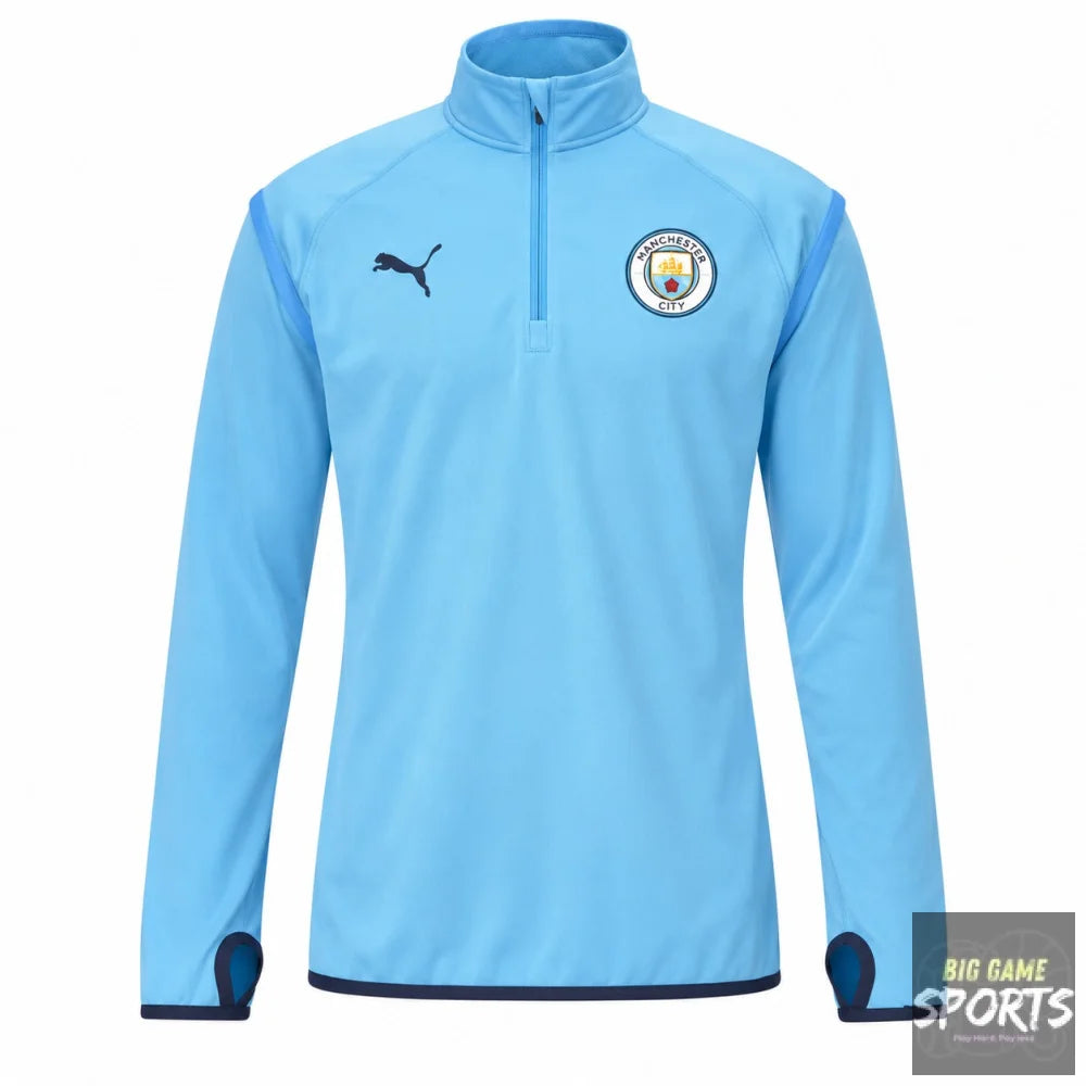 Puma Manchester City FC Men’s 2021/2022 Warm Up 1/4 Zip Midlayer Top - XL - Jackets