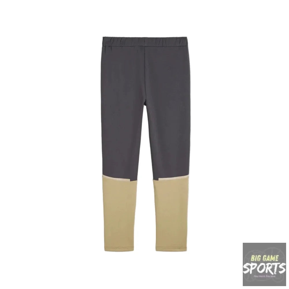Two-tone gray and beige pants on a white background
