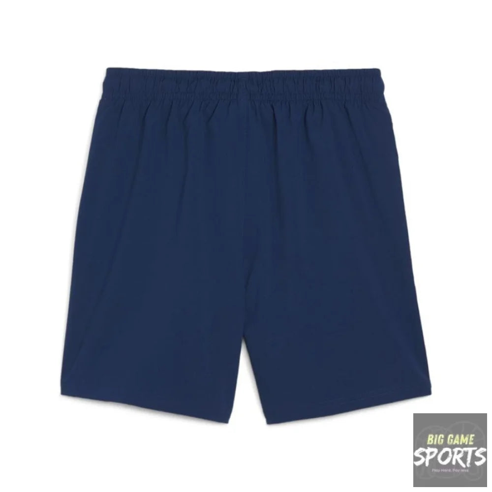 Navy blue shorts on a white background