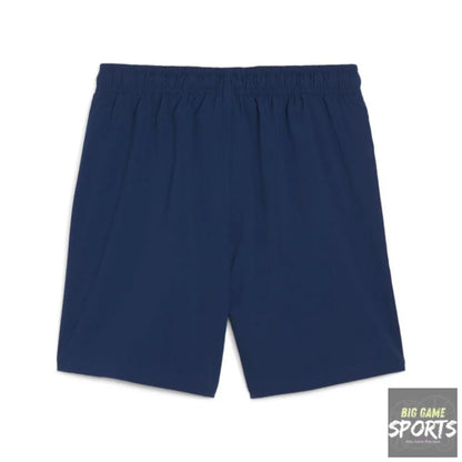 Navy blue shorts on a white background
