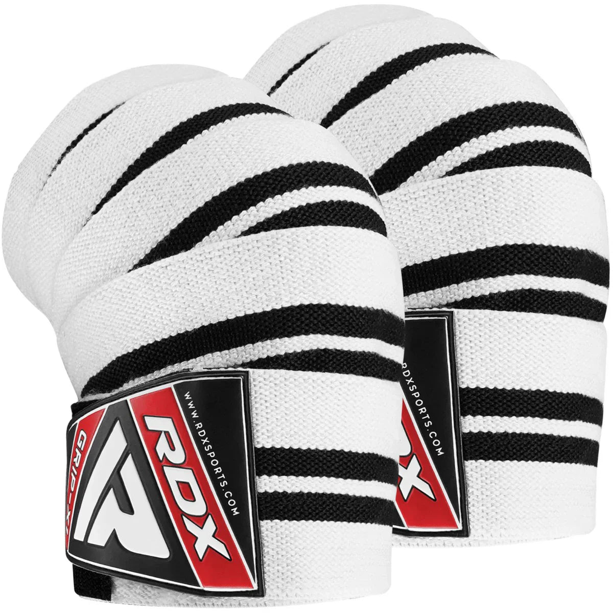 RDX K1 Elasticated White Knee Wraps - Knee Supports
