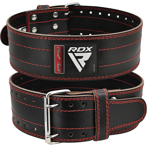 RDX RD1 Red Powerlifting Leather Gym Belt - Weightlifting Belts