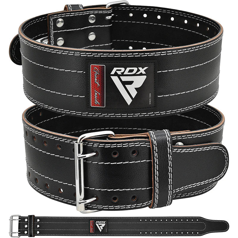 RDX RD1 White Powerlifting Leather Gym Belt - Weightlifting Belts