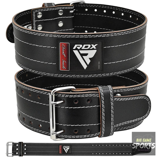 RDX RD1 White Powerlifting Leather Gym Belt - Weightlifting Belts