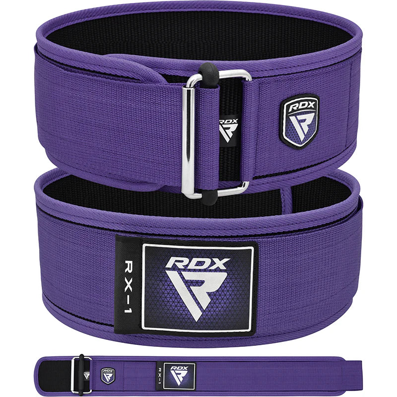 RDX RX1 Purple Fabric Weightlifting Gym Belt - M - Weightlifting Belts