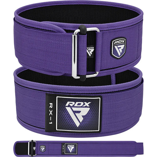 RDX RX1 Purple Fabric Weightlifting Gym Belt - M - Weightlifting Belts