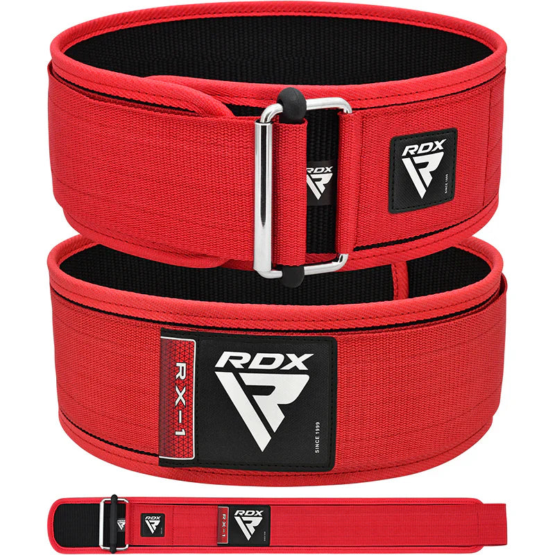 RDX RX1 Red Fabric Weightlifting Gym Belt - Weightlifting Belts
