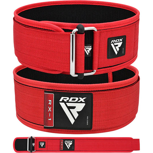 RDX RX1 Red Fabric Weightlifting Gym Belt - Weightlifting Belts