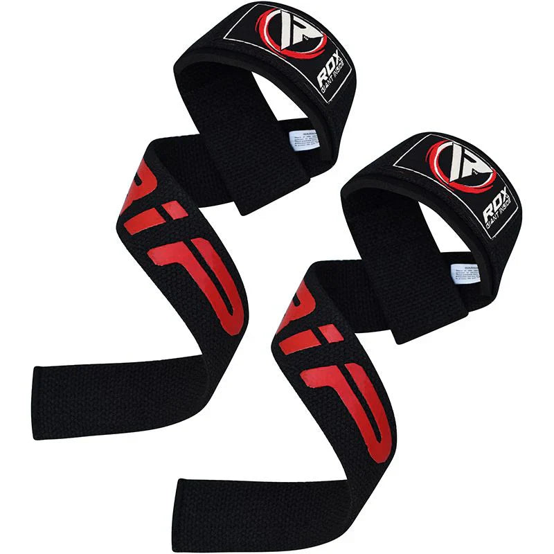 RDX W2 Black Weightlifting Straps - Straps & Hooks