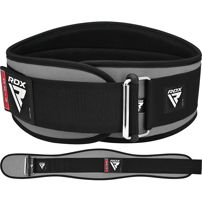 RDX X3 Grey Neoprene Weightlifting Gym Belt - Weightlifting Belts