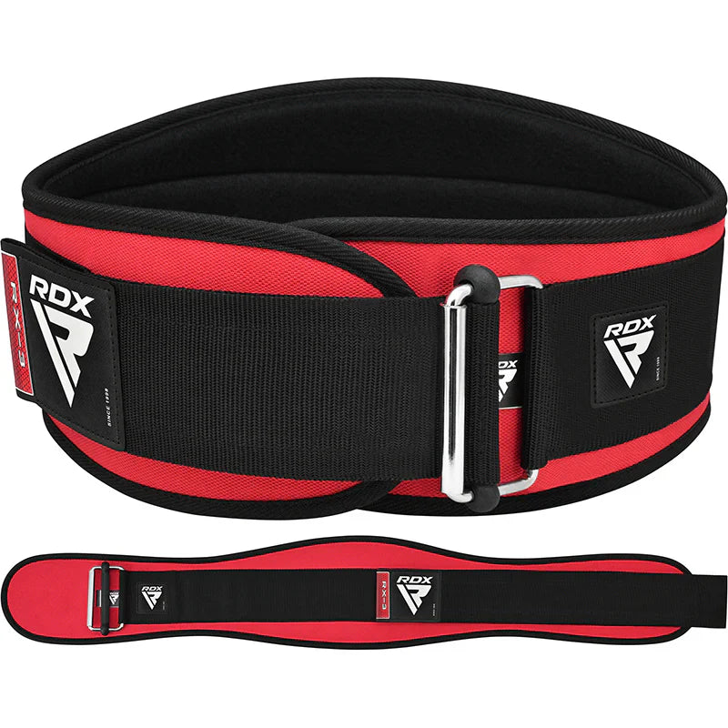 RDX X3 Red Neoprene Weightlifting Gym Belt - Weightlifting Belts
