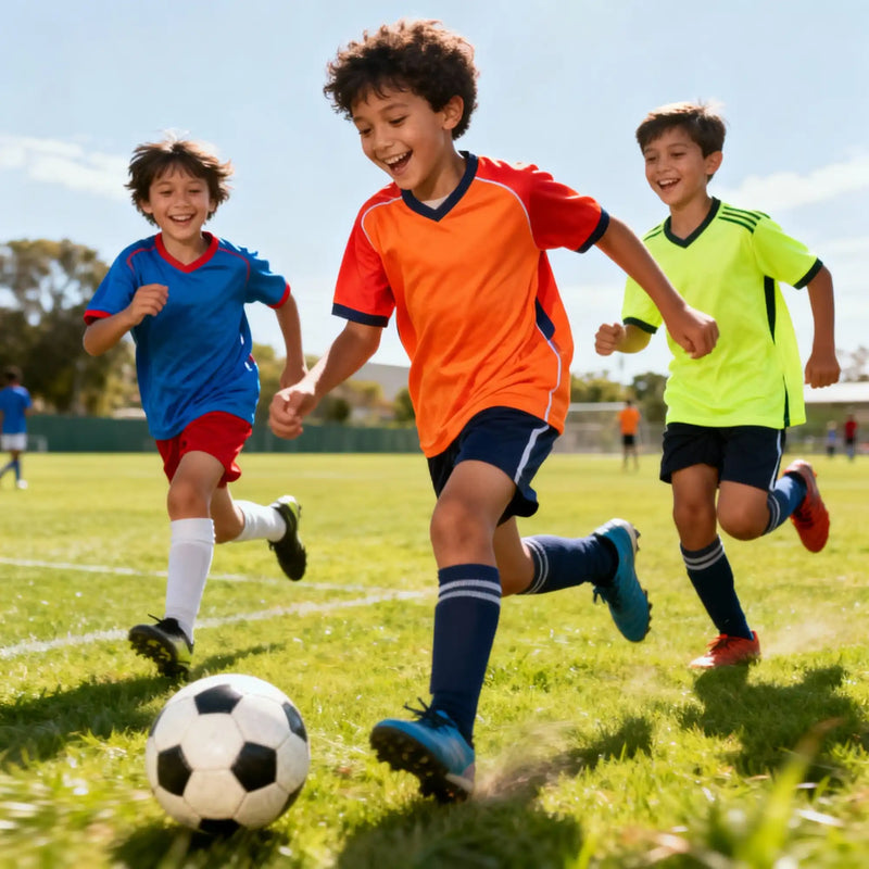 Soccer ball black and white patterned design, durable rubber material with stitched panels.