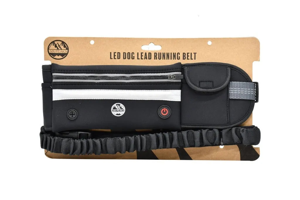 Six peaks LED Dog Lead Running Belt Black