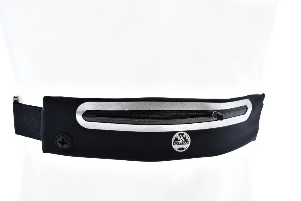 Six peaks Reflective Running Expandable Waist Belt Black