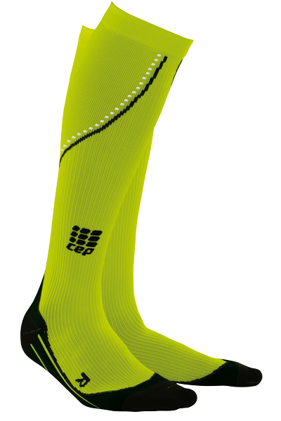 Cep Progressive+ Mens Neon Green Night Running Compression Socks